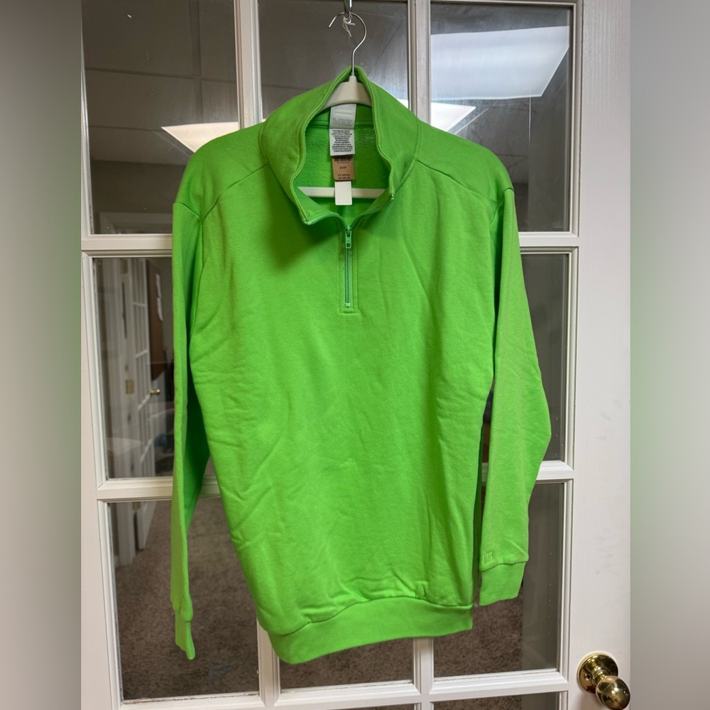 Victoria’s Secret Fleece Half Zip Campus Sweatshirt Green XS